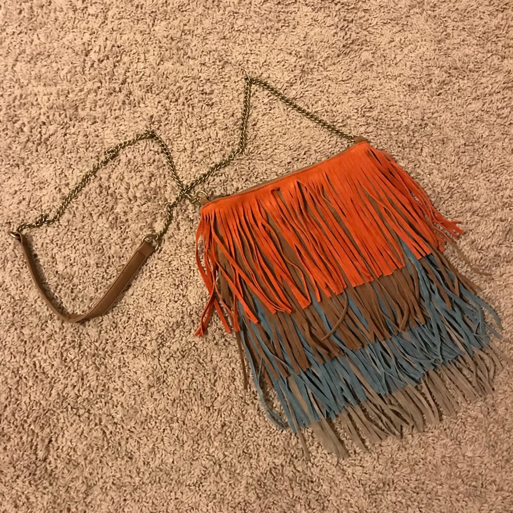 Fringe cross body bag